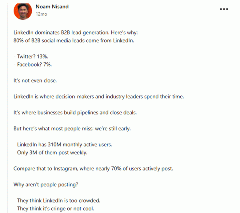 Linkedin Engagement Thread Example