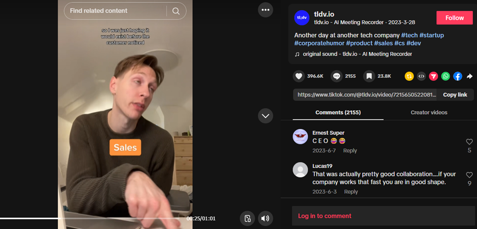 tiktok shorts example